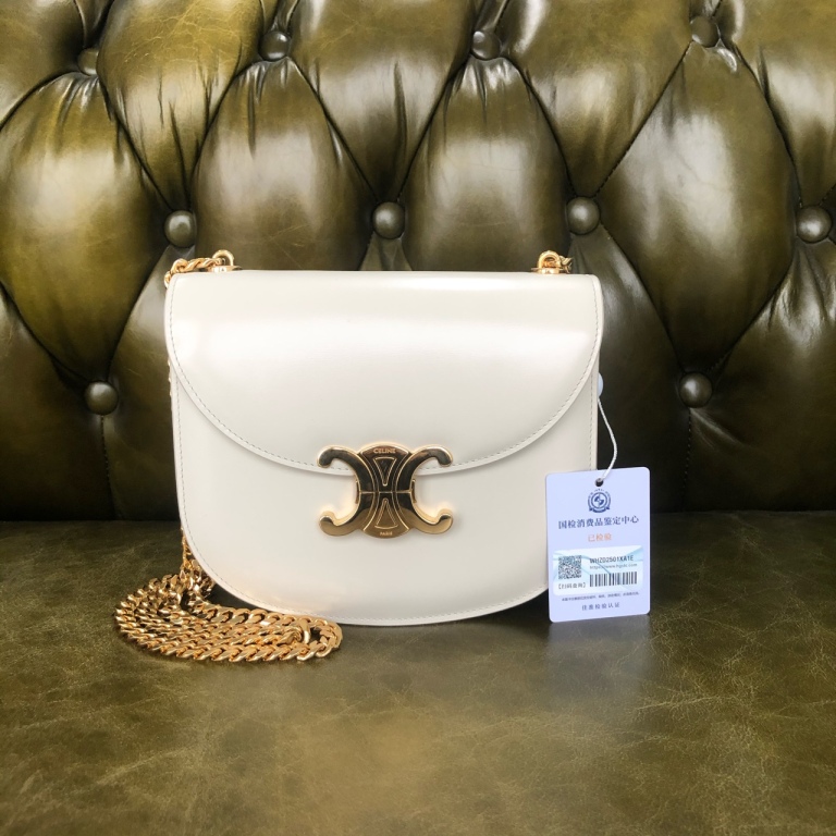 95新 Celine/思琳 安洁利 瑟琳白金凯旋门box单肩包 WHZ501087