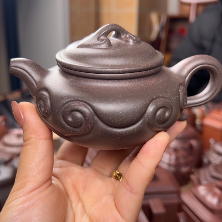 紫砂茶壶大*天青仿古如意