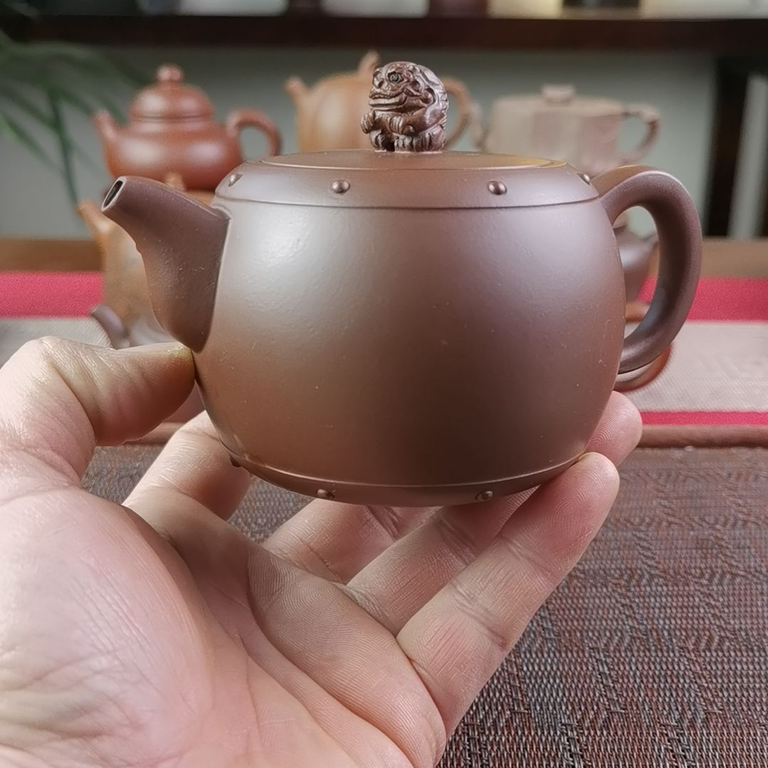 紫砂茶壶紫泥鼓型壶330CC