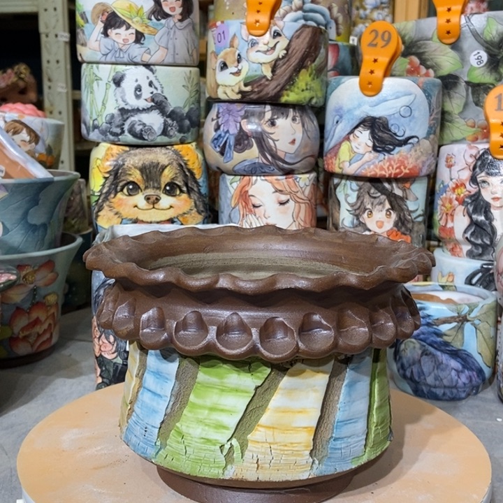 红陶景德镇艺术手绘作品