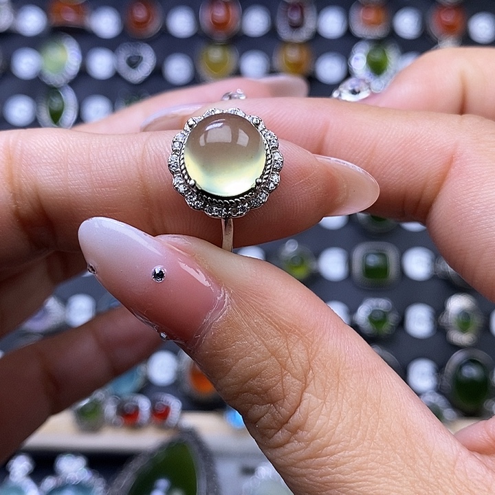 岫玉戒指银S925镶嵌蛐****8