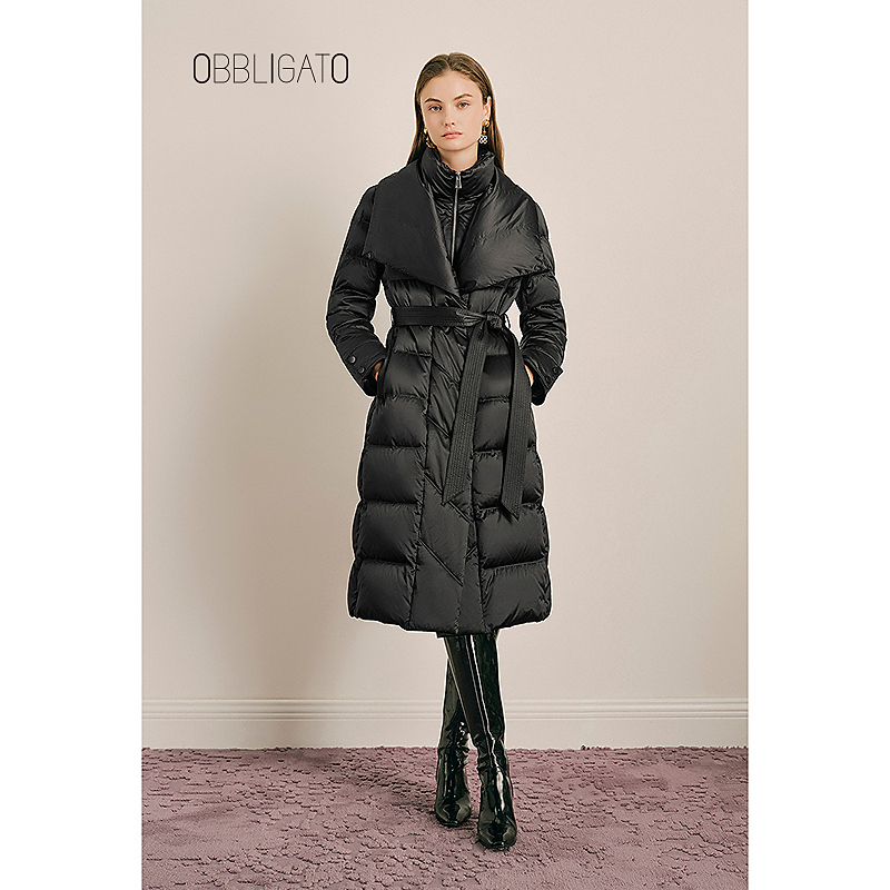 OBBLIGATO奥丽嘉朵冬季1C34508520双领拉链鹅绒羽绒服
