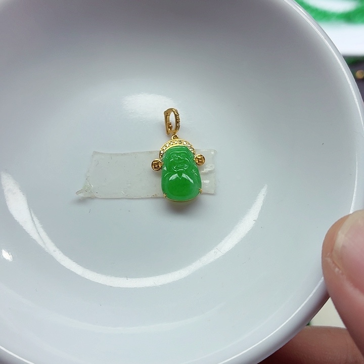 翡翠18K金镶嵌手链天然缅甸翡翠A货