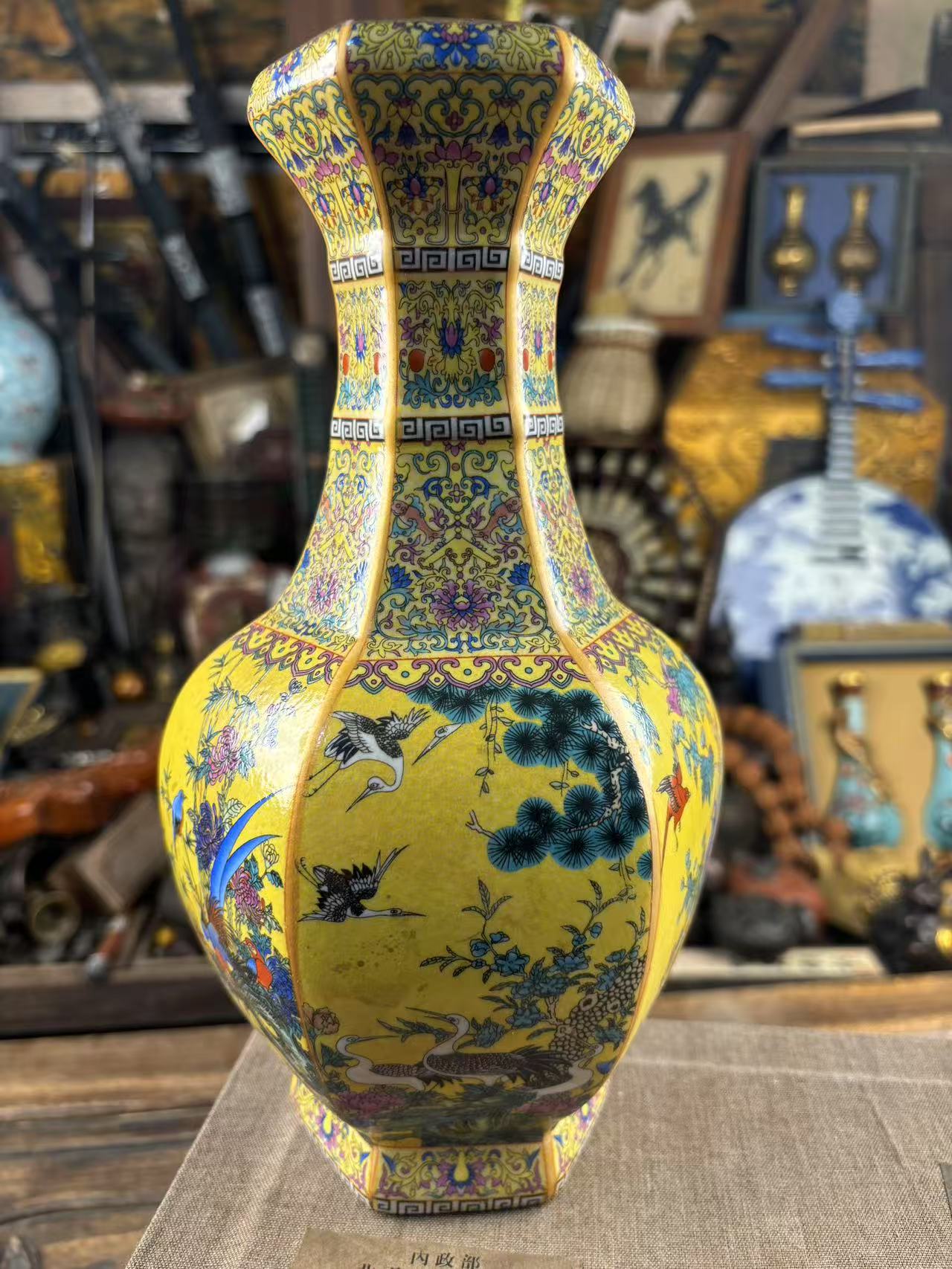 黄花鸟瓷瓶一个一个[一直播间实物为准]