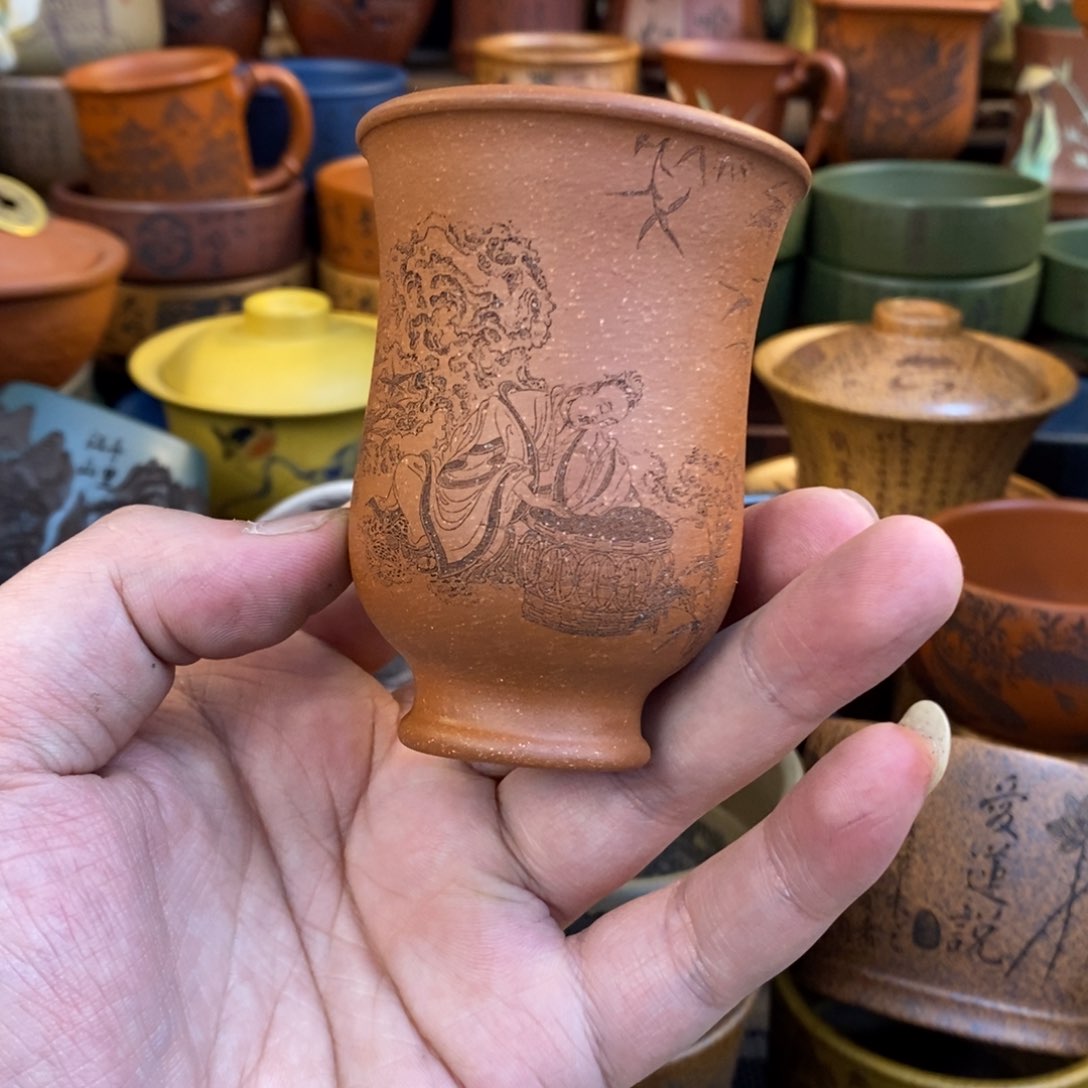 紫砂杯子宜兴全手工紫砂杯