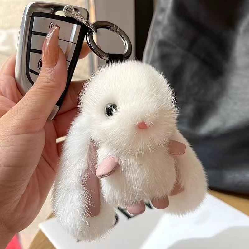 精致手工毛绒兔子挂件