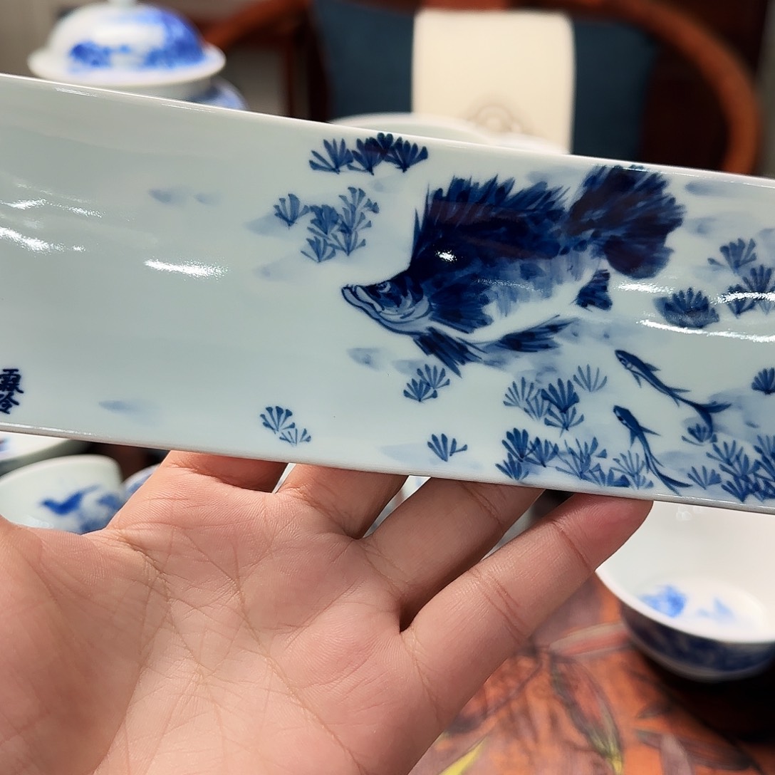 张玲玲手绘富贵有余茶则微瑕