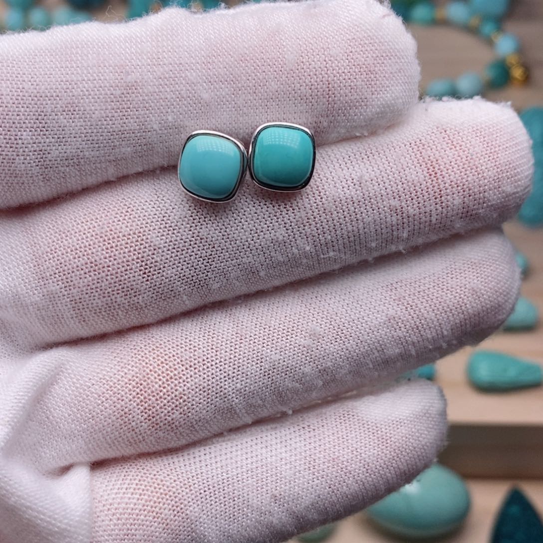 绿松石挂件银S925镶嵌