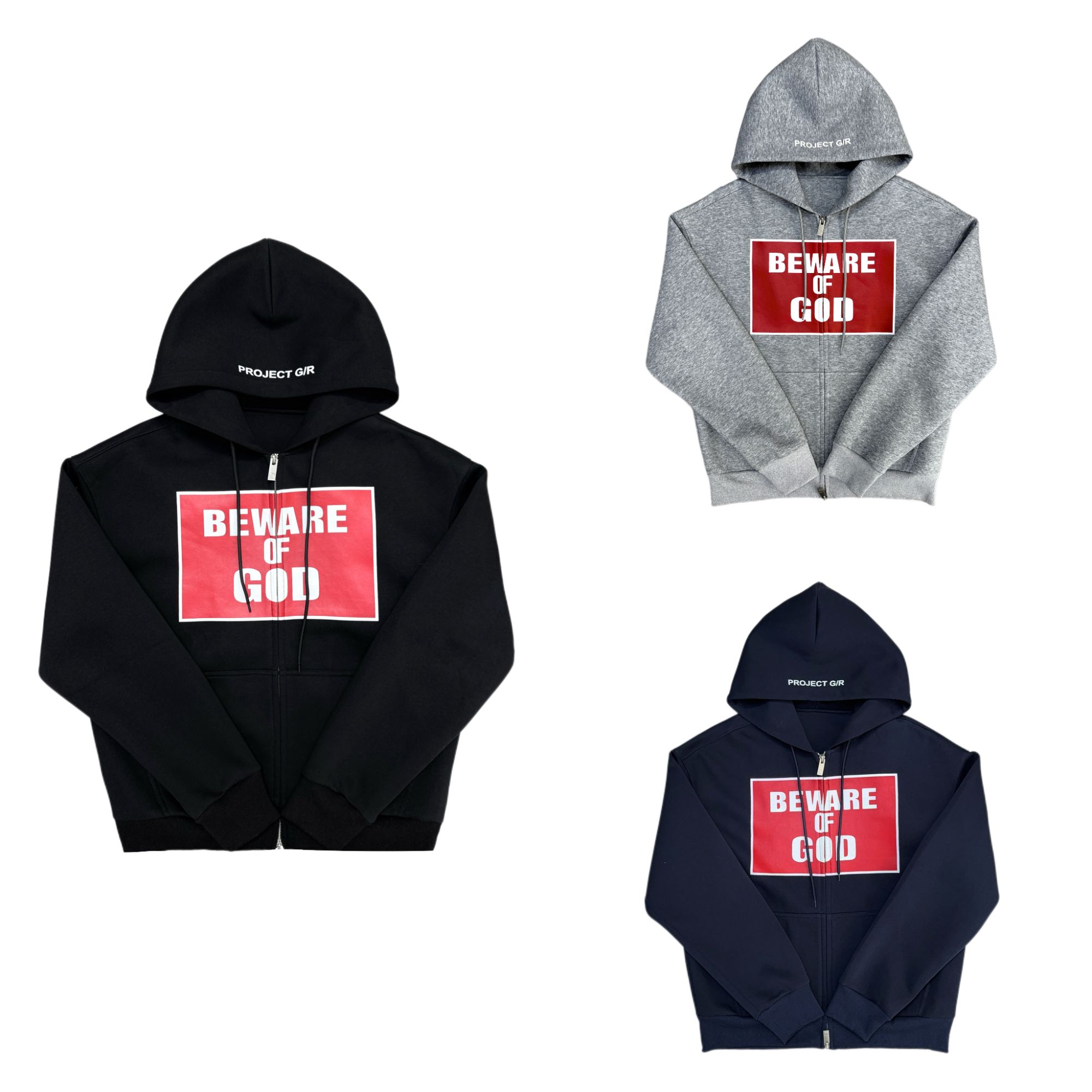 [SN]黑蓝灰三色红色GOD字母方标戴帽卫儿童外套（秋日满满）