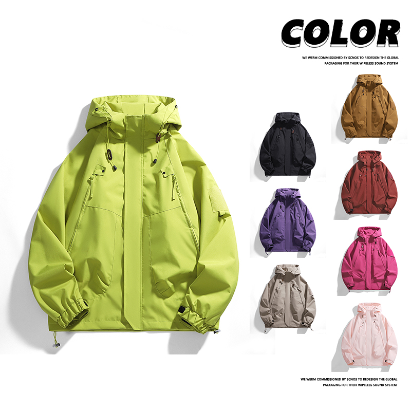 【发货快】运动休闲秋季男女冲锋衣连帽防风宽松冲锋衣情侣百搭