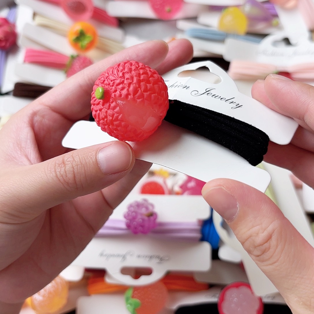 布艺非金属荔枝发绳夜光