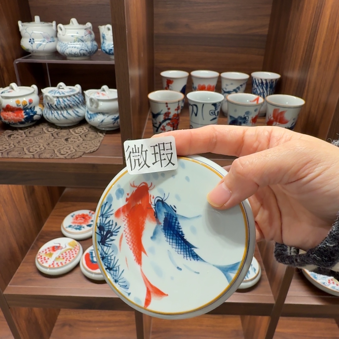 釉下手绘茶具微瑕