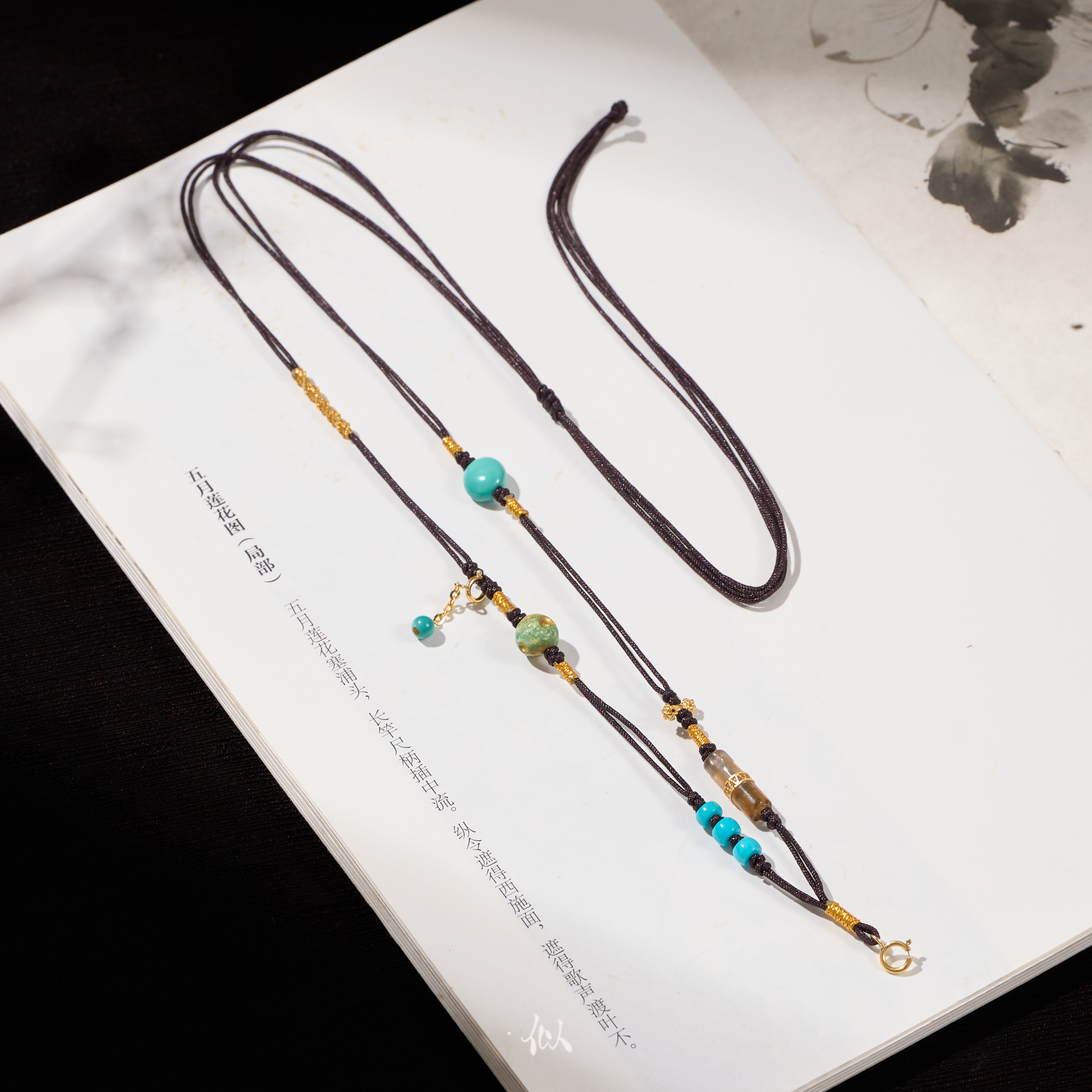 SY精挑【晚枫】·似梓珠宝· 18K绿松百搭项链  XYGD9990271-C