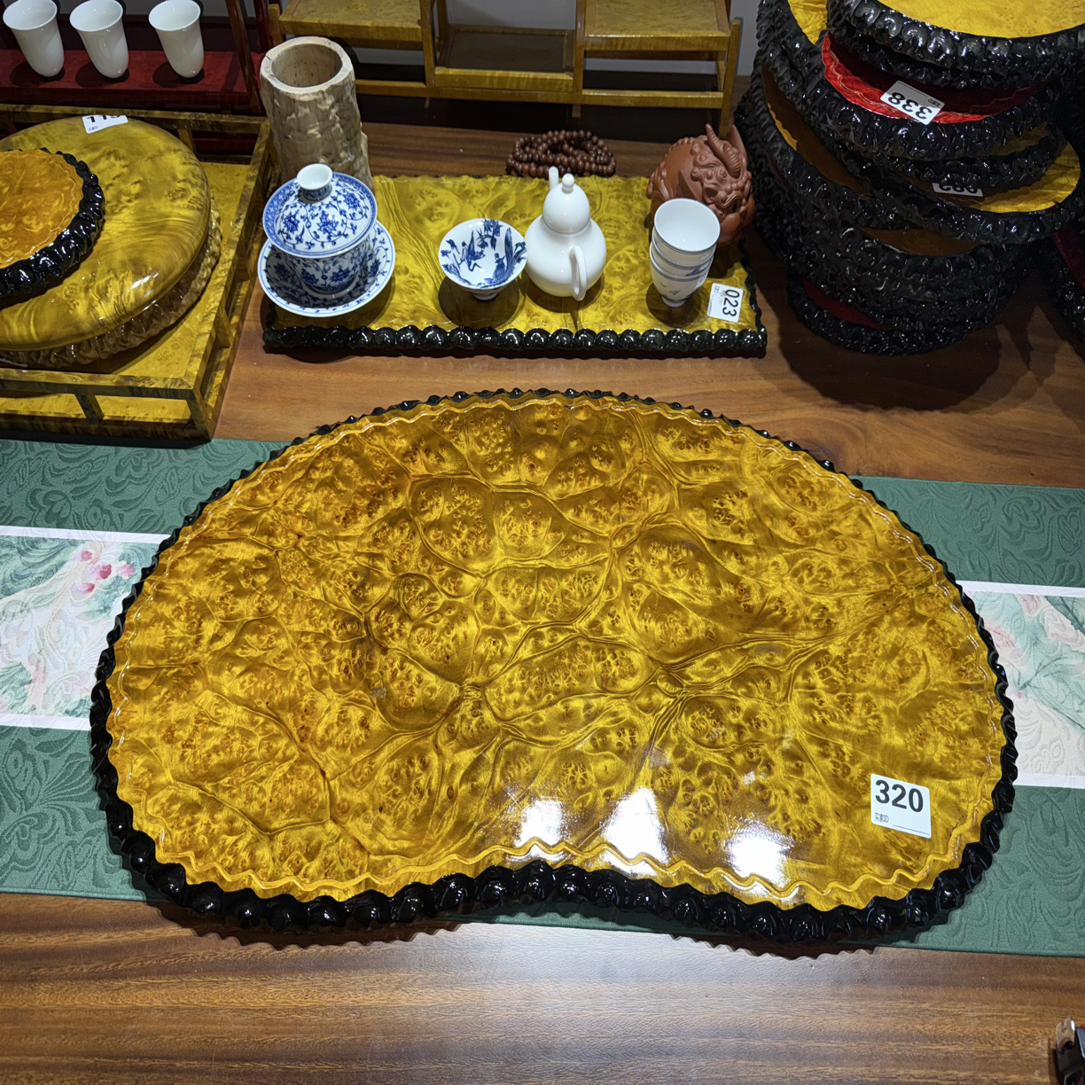 黄金樟满纹理树榴干泡盘长68宽38