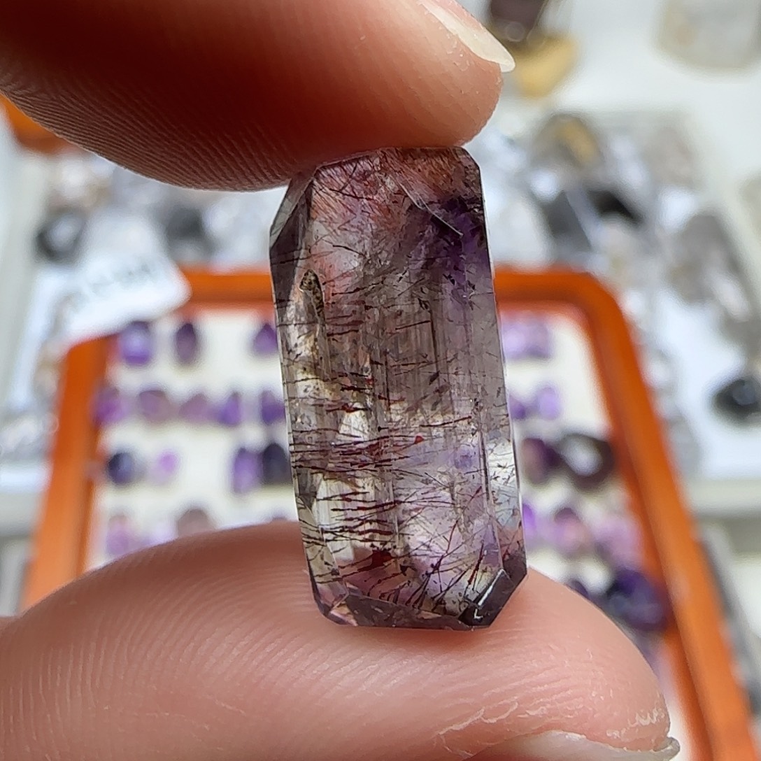 珠宝半成品水晶未镶嵌发丝超七随形