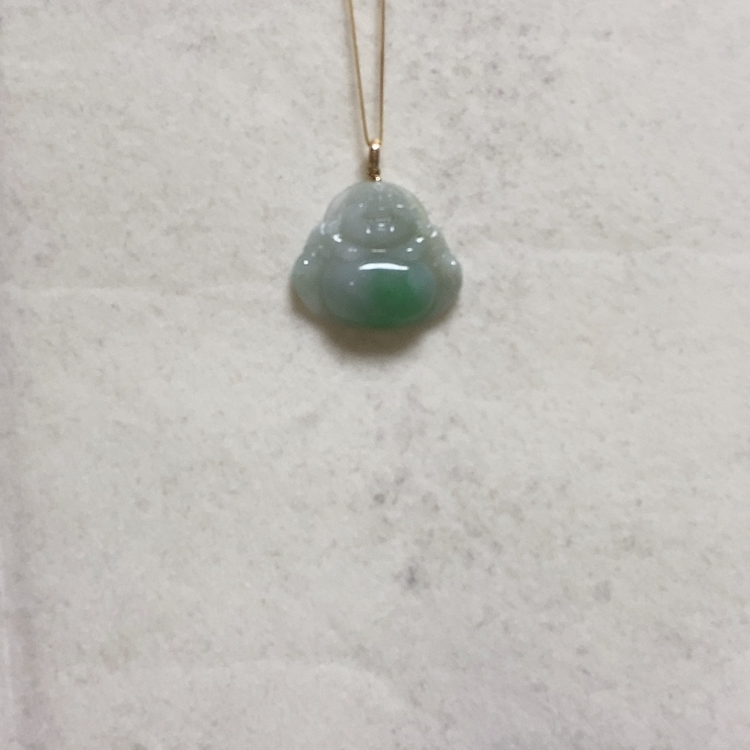 翡翠颈饰18K金镶嵌佛