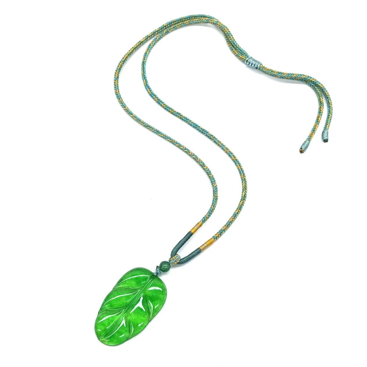 y2639-国风气质款绿叶吊坠-赠礼盒