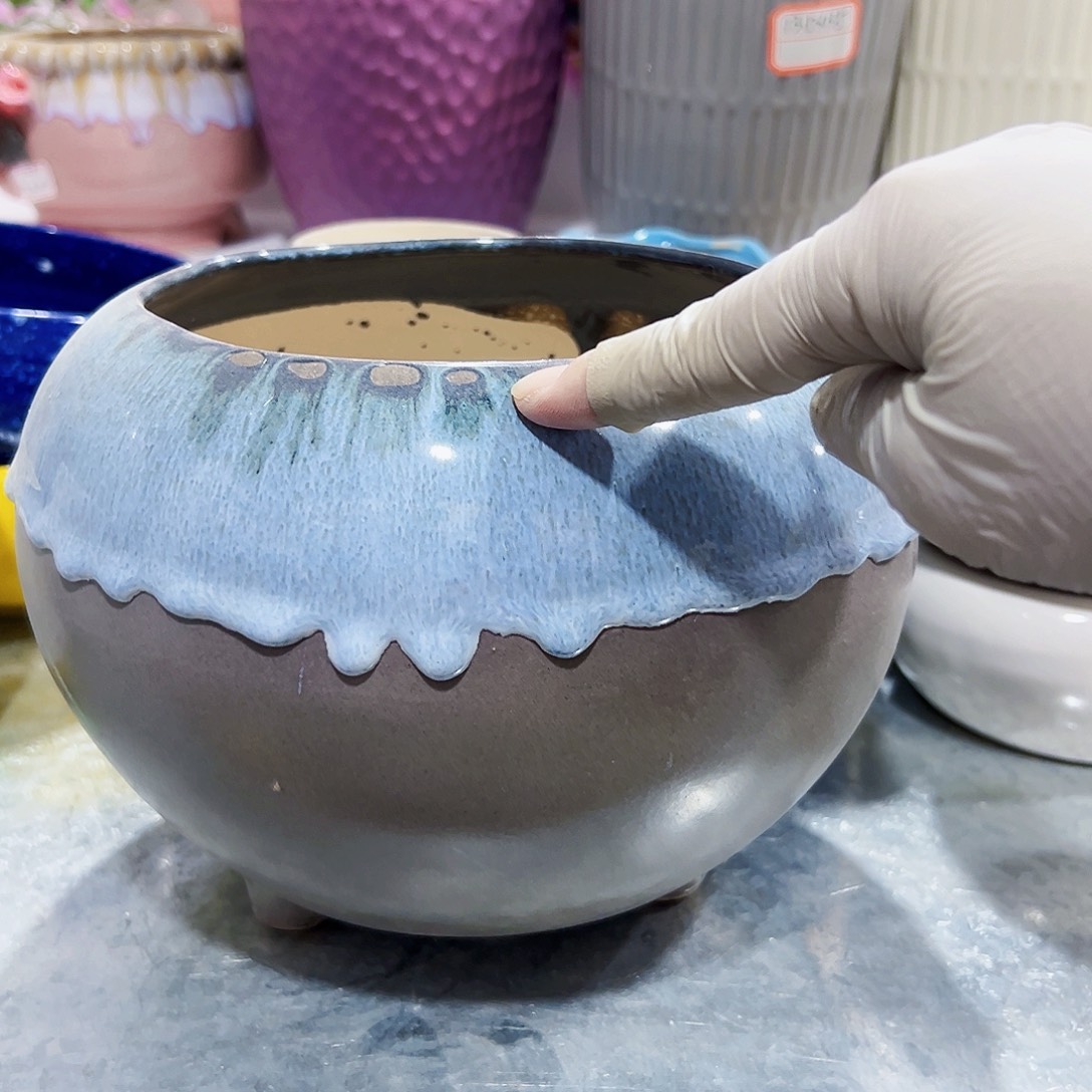 有孔，外贸尾单陶瓷花盆凑单10米包邮瑕疵