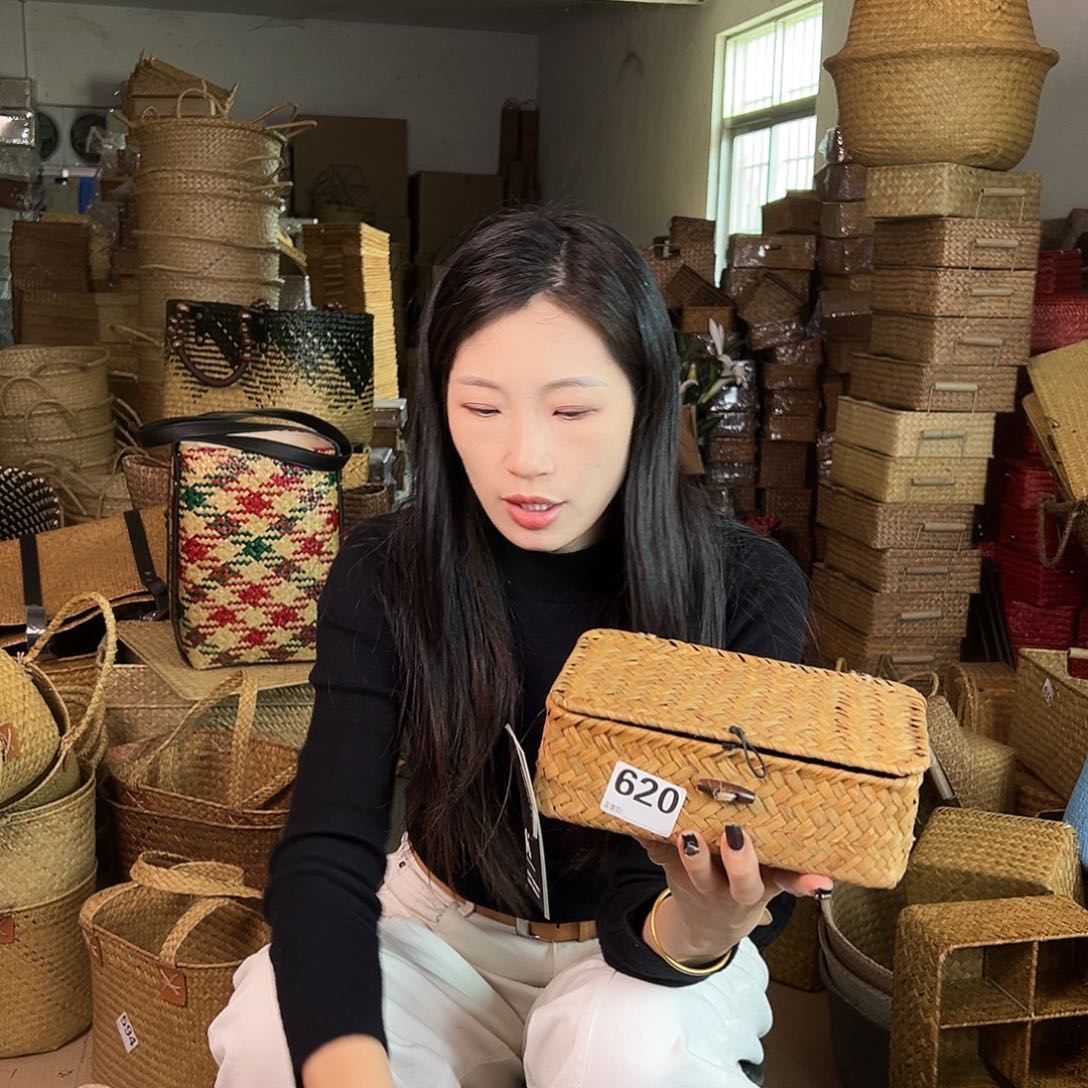 草编草编包/草编收纳盒带瑕疵