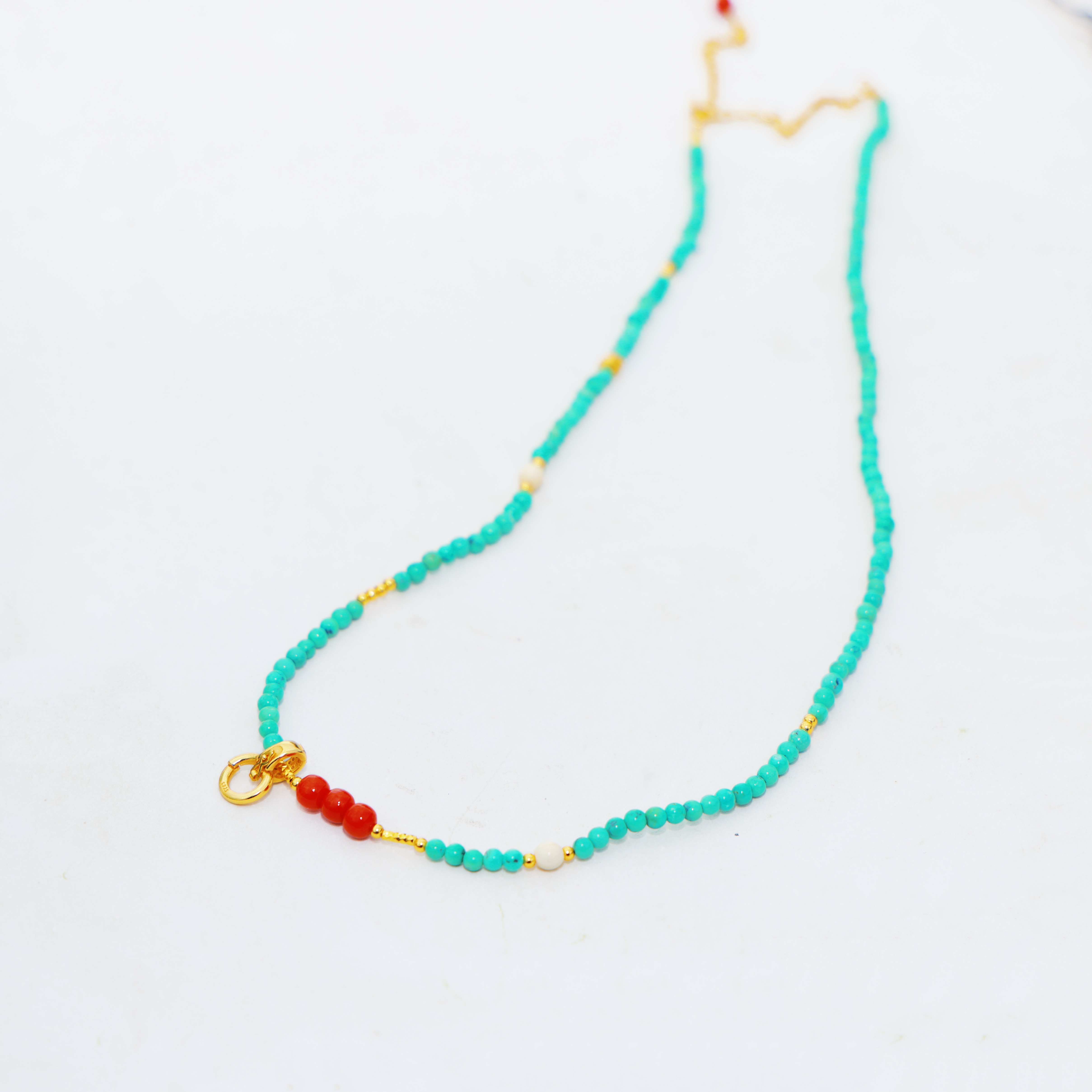 绿松小米珠百搭链（拉萨直发）DU250523207手工