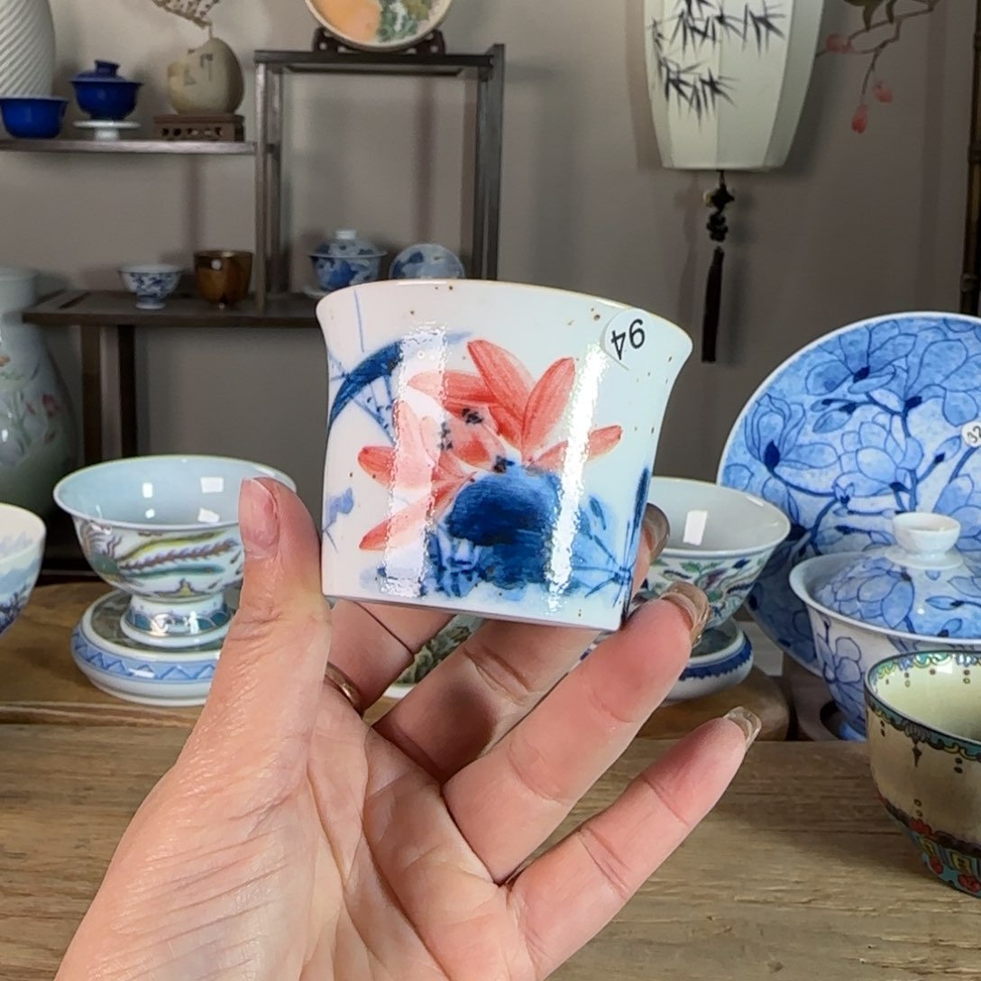 杯景德镇陶瓷柴烧多人