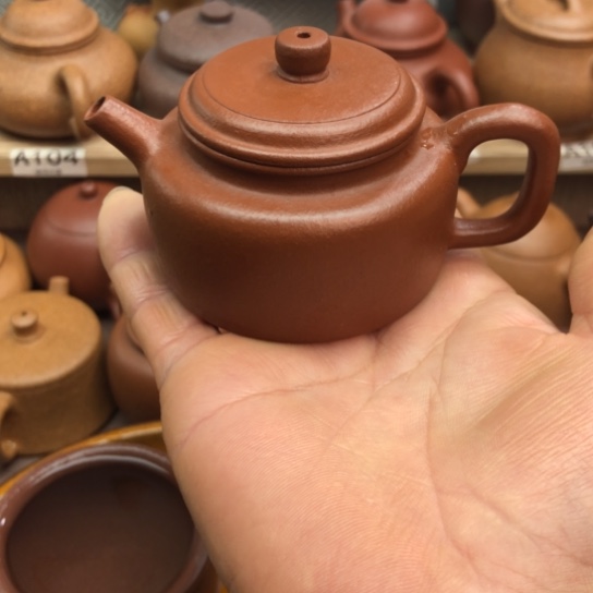 三***子紫砂茶壶朱泥得中90豪升左右瑕疵
