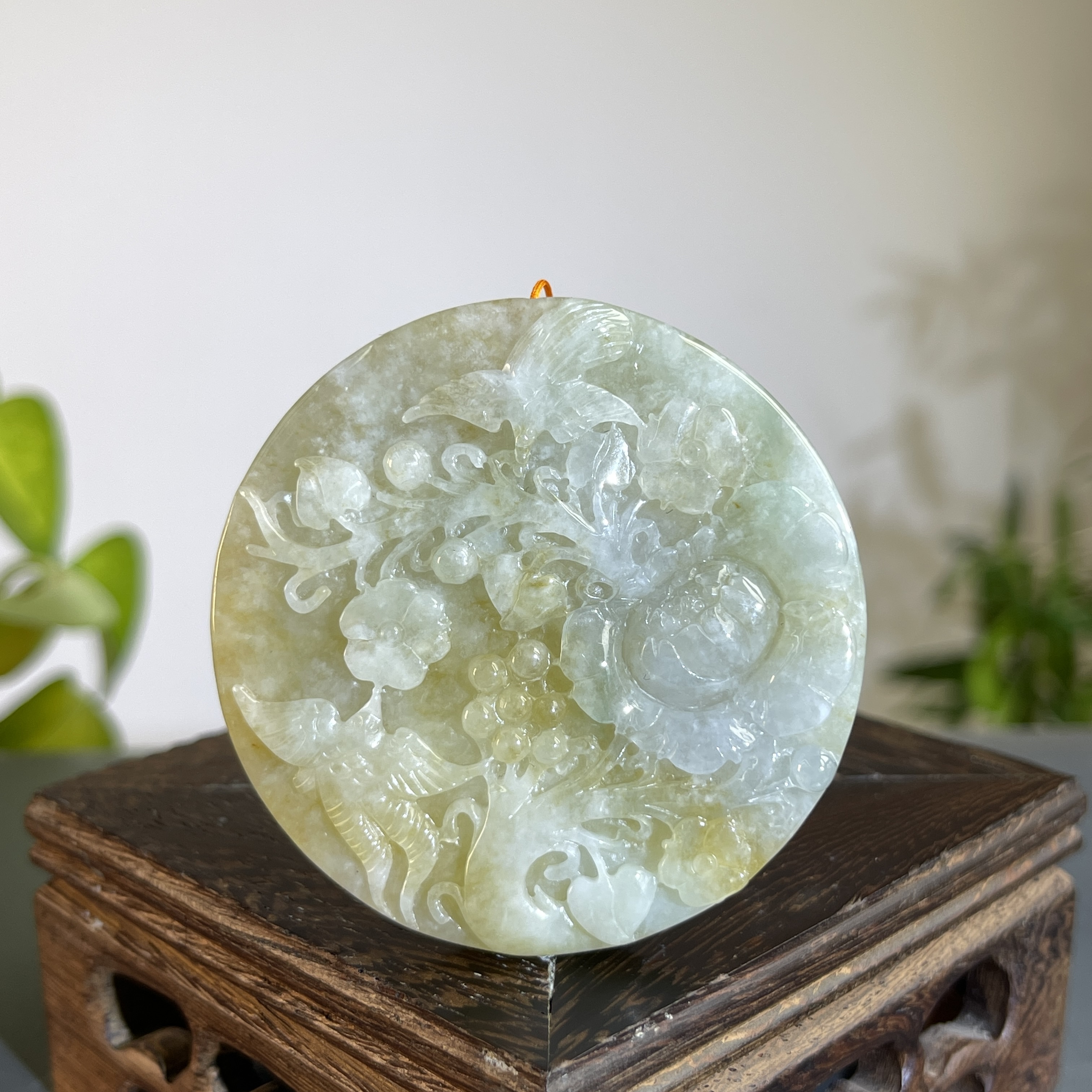 JXW17-49  天然缅甸A货翡翠 花开富贵