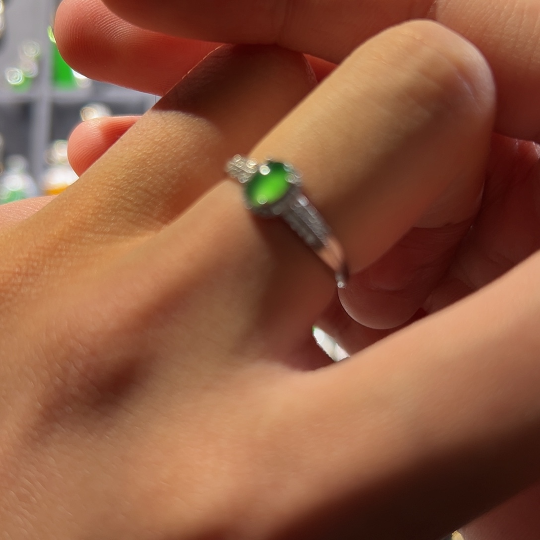 翡翠银S925镶嵌戒指