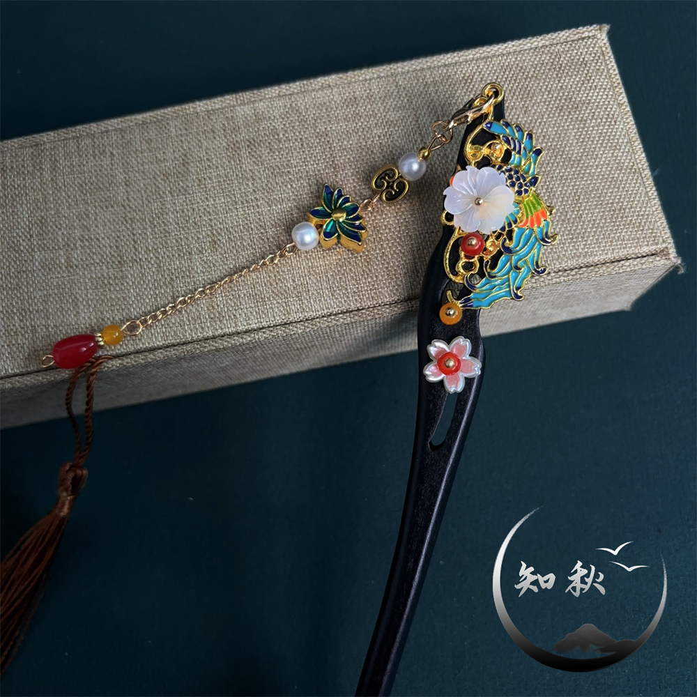 a486【凤鸣】发簪女流苏古风烧蓝汉服气质发饰盘发簪子新中式日常