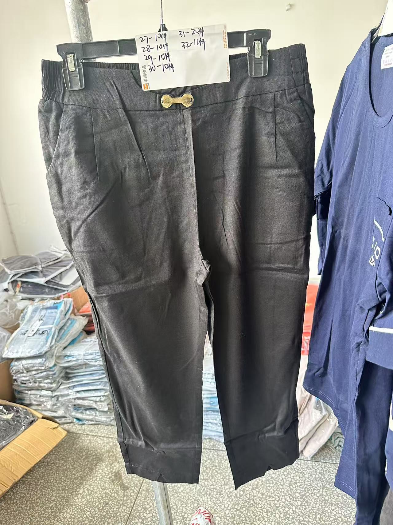 《兵哥外贸》黑色棉麻八分裤 发一件