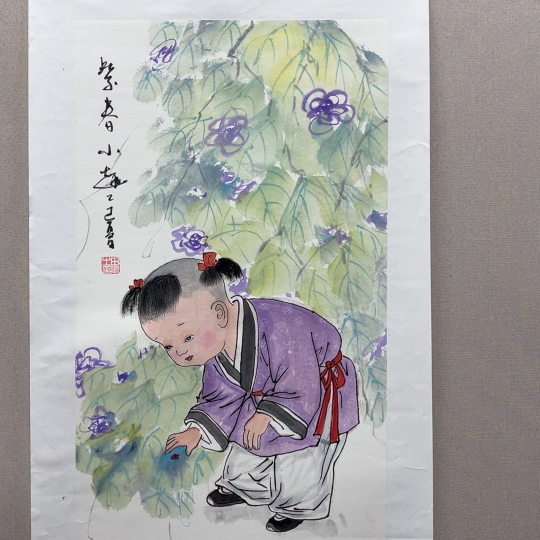 国画艺术家真人手绘