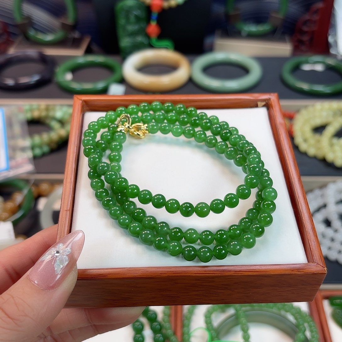 和田玉手链未镶嵌没*