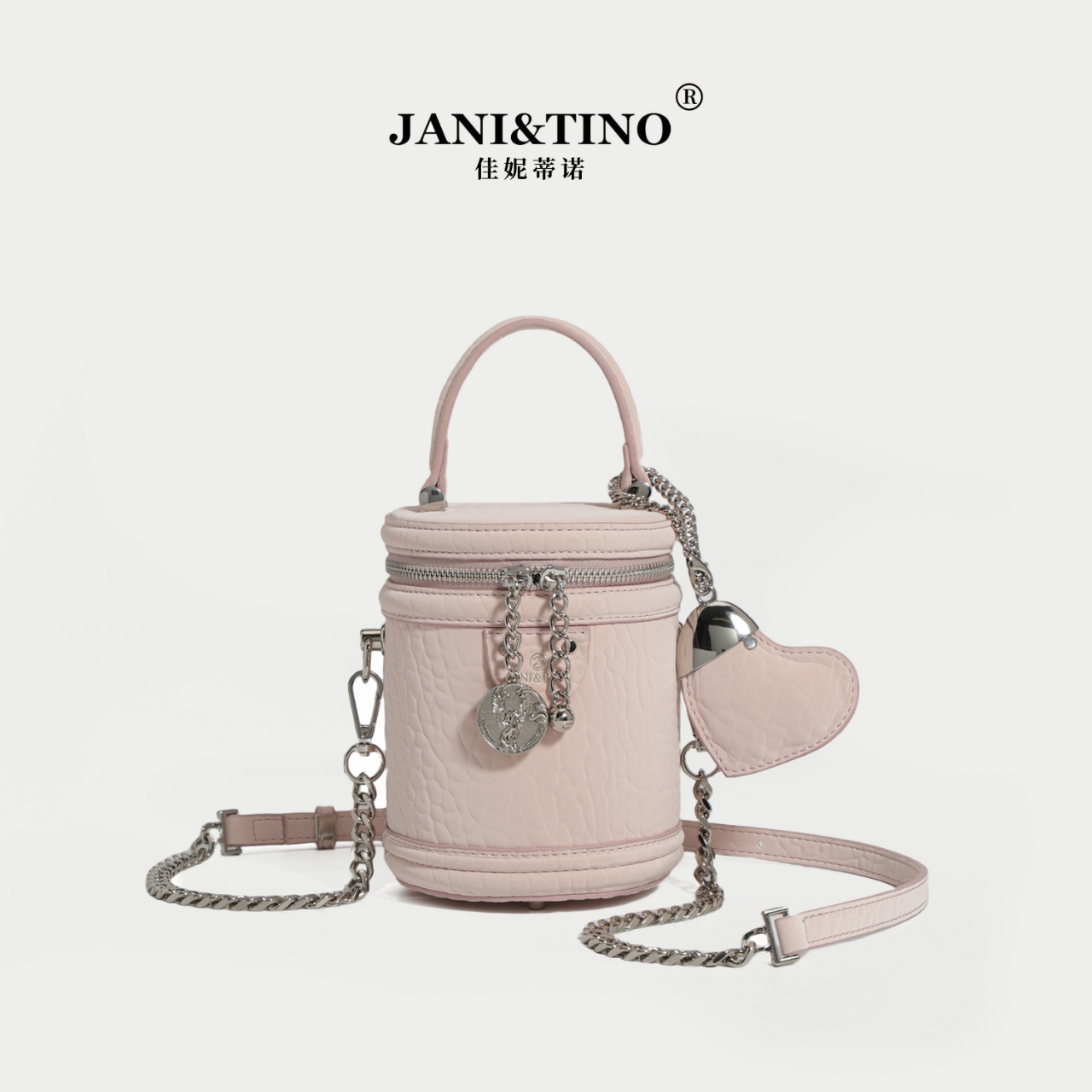JANITINO/佳妮蒂诺姗姗家轻奢风百搭小众盒子包288淡粉