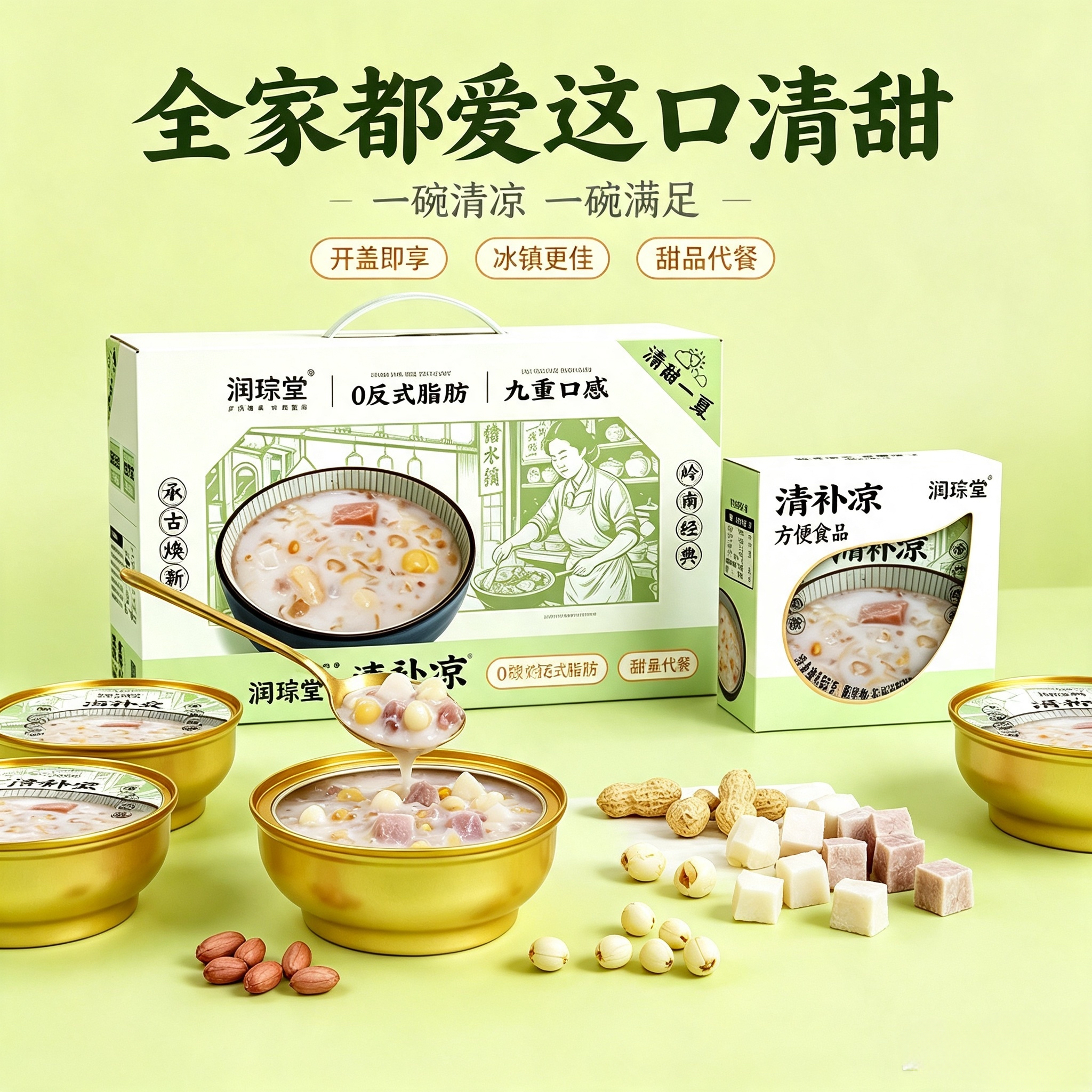 润琮堂清补凉食品礼盒1480g（185g*8碗）
