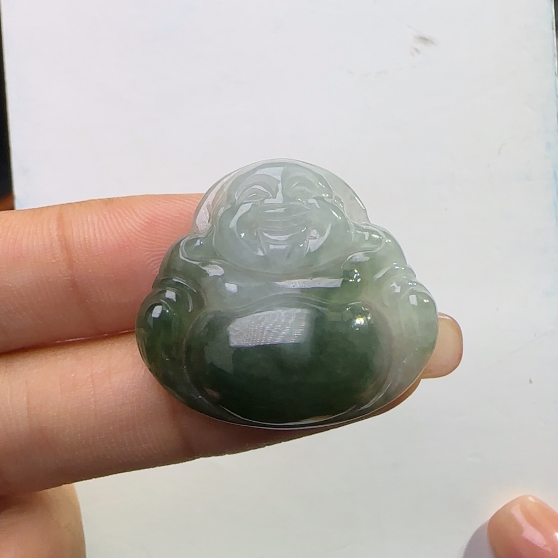 翡翠裸石半山半水佛公裸石