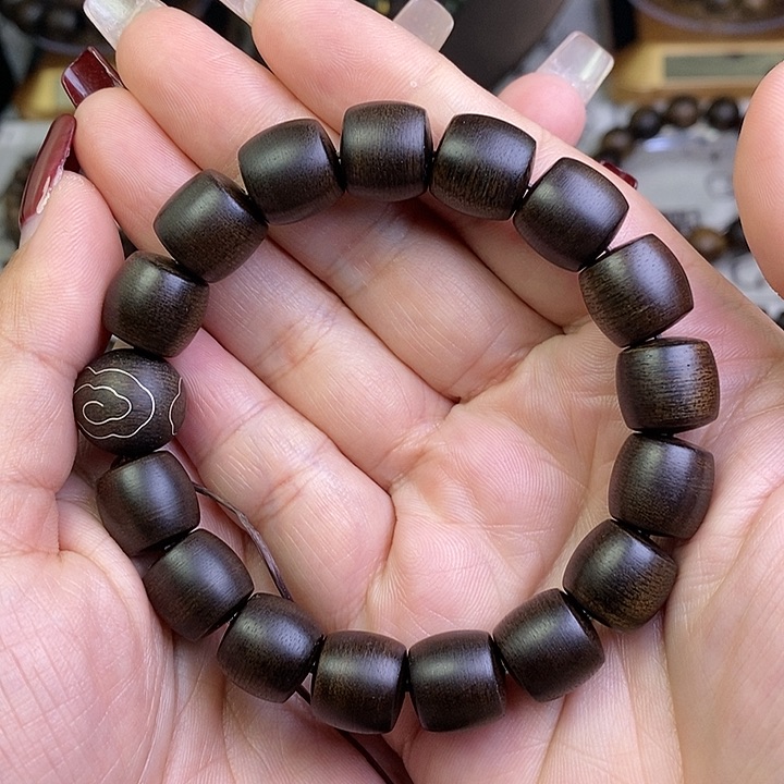 沉香手串魔***勒越南芽庄白棋楠玉化沉水