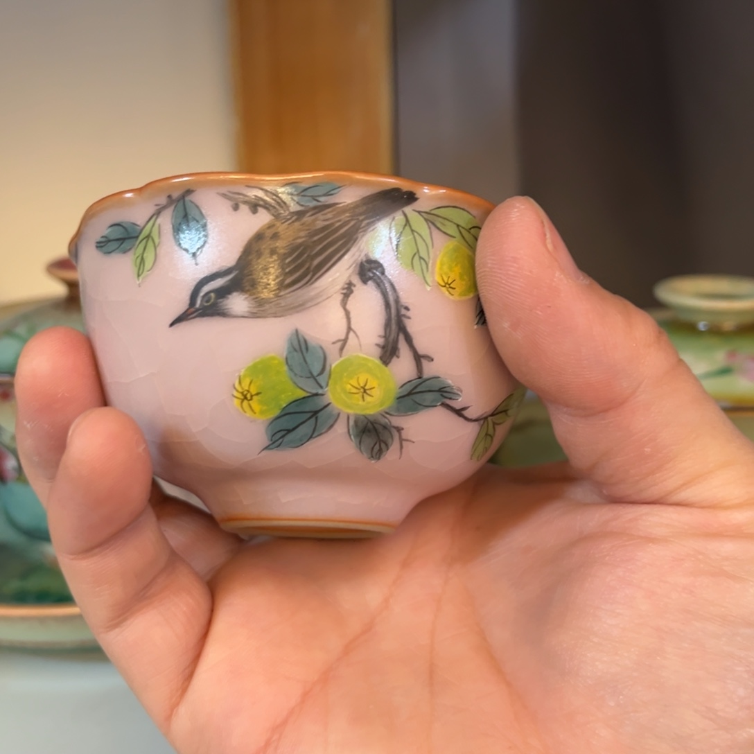 杯柴烧手工手绘陶瓷