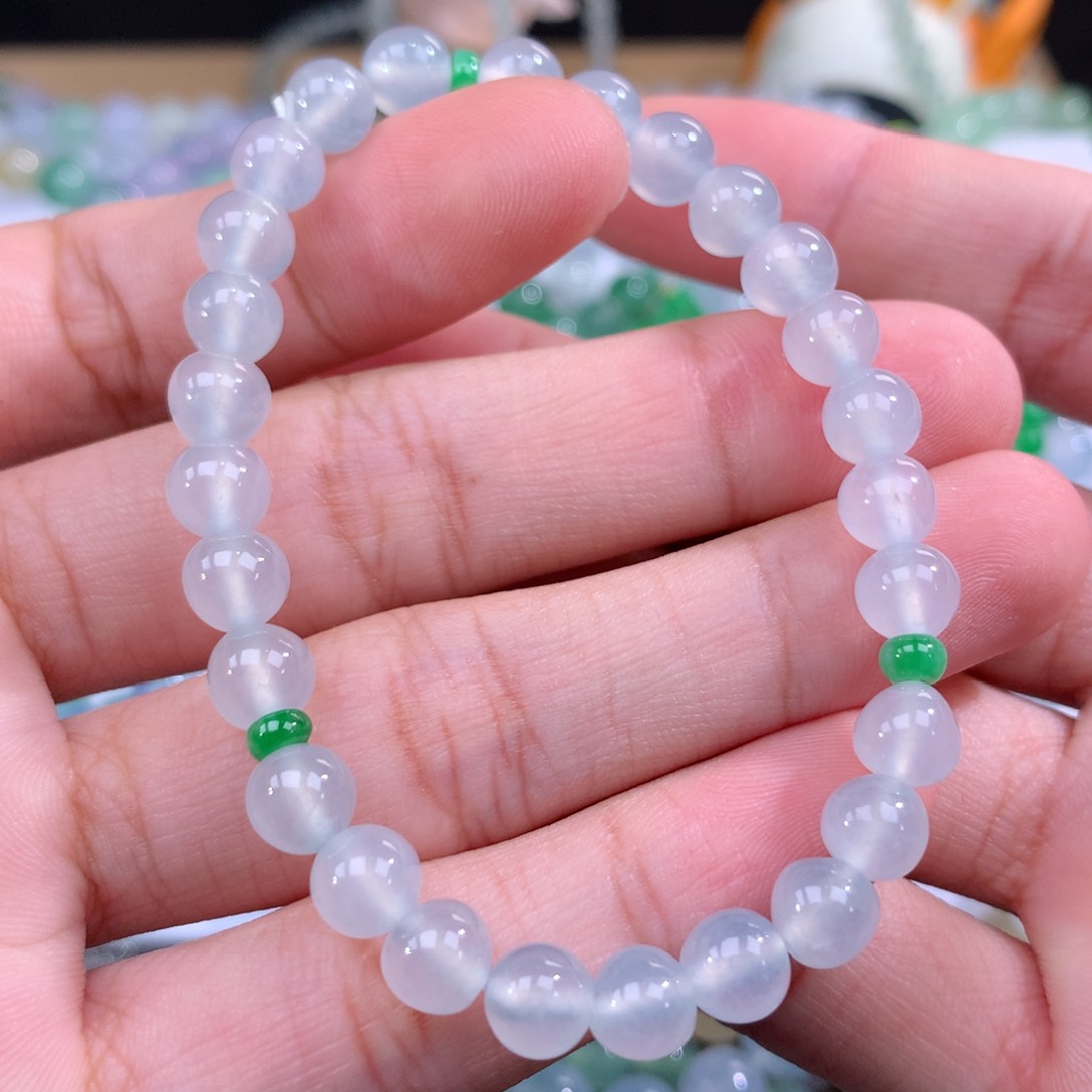 翡翠手链未镶嵌卡7m m