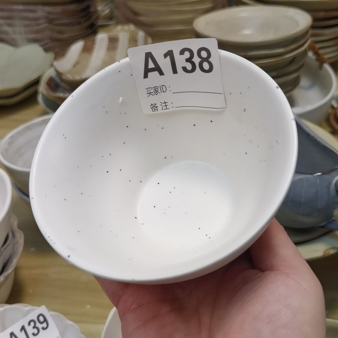 瓷片微瑕粗陶米饭碗两个一组