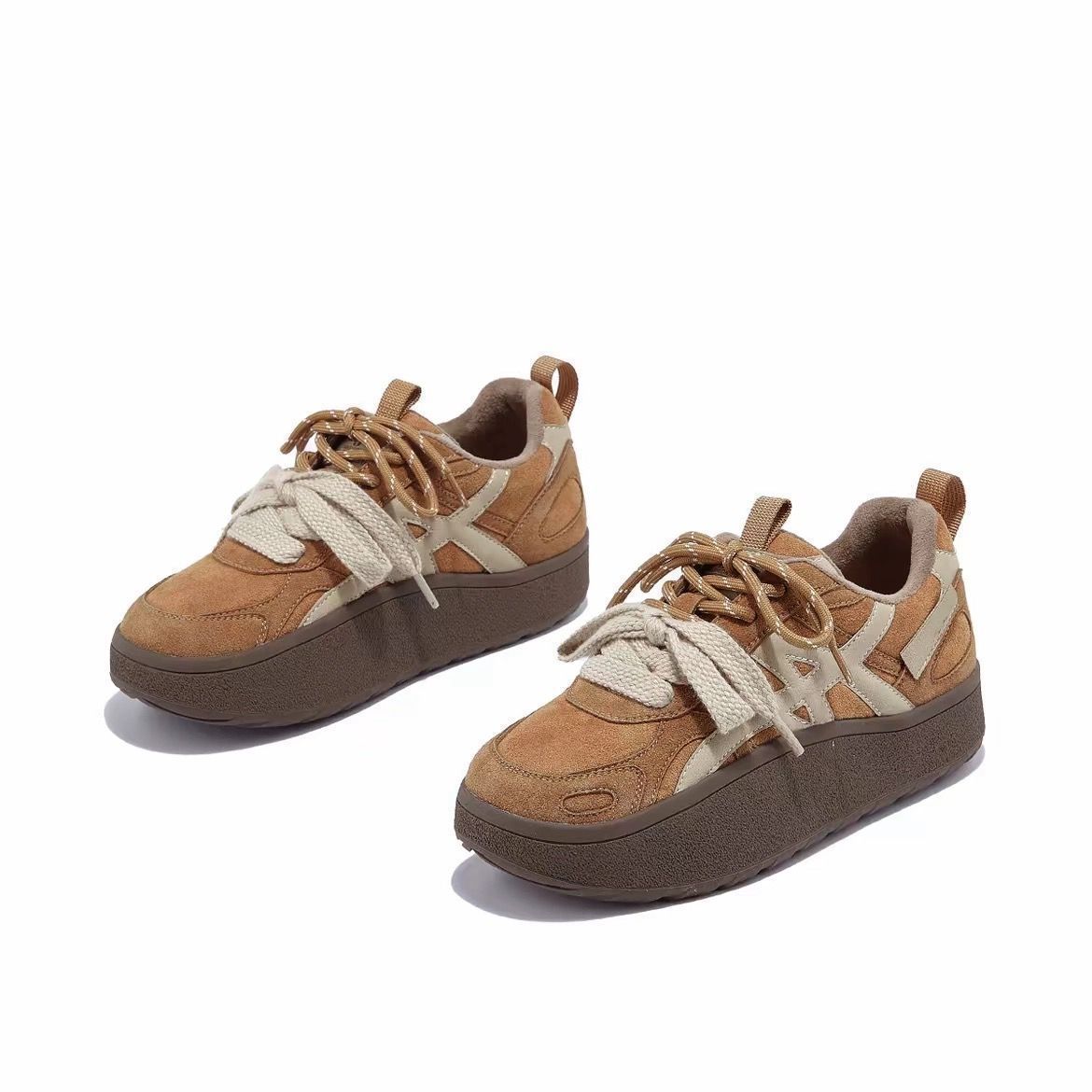 品牌正品2025冬季爆款厚底增高防滑休闲小白鞋轻便保暖加绒运动鞋