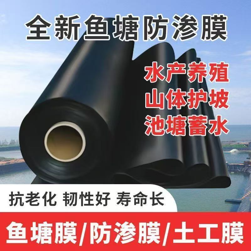 黑色加厚土工膜鱼塘藕池蓄水池专用防水防渗防漏塑料布