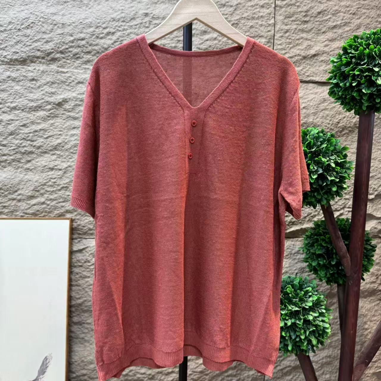 13288针织衫薄款夏季洋气新款短袖纯色上衣