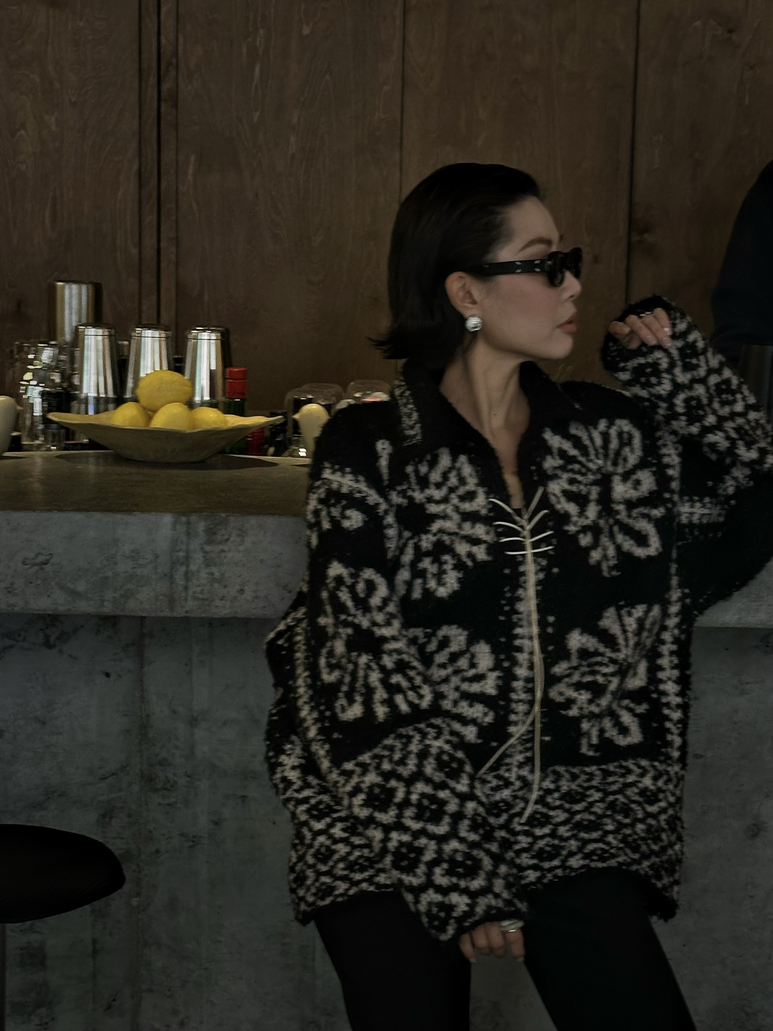 WUWU STUDIO【画报】复古老钱感北欧费尔岛提花针织毛衣3597