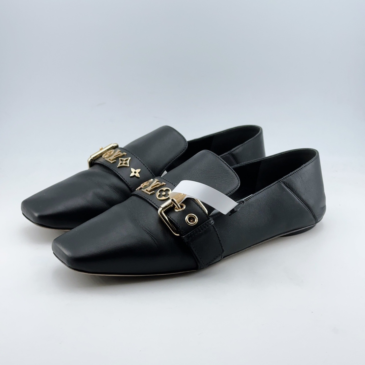 95新 LouisVuitton/路易威登 37码/98新/黑色金标乐福鞋