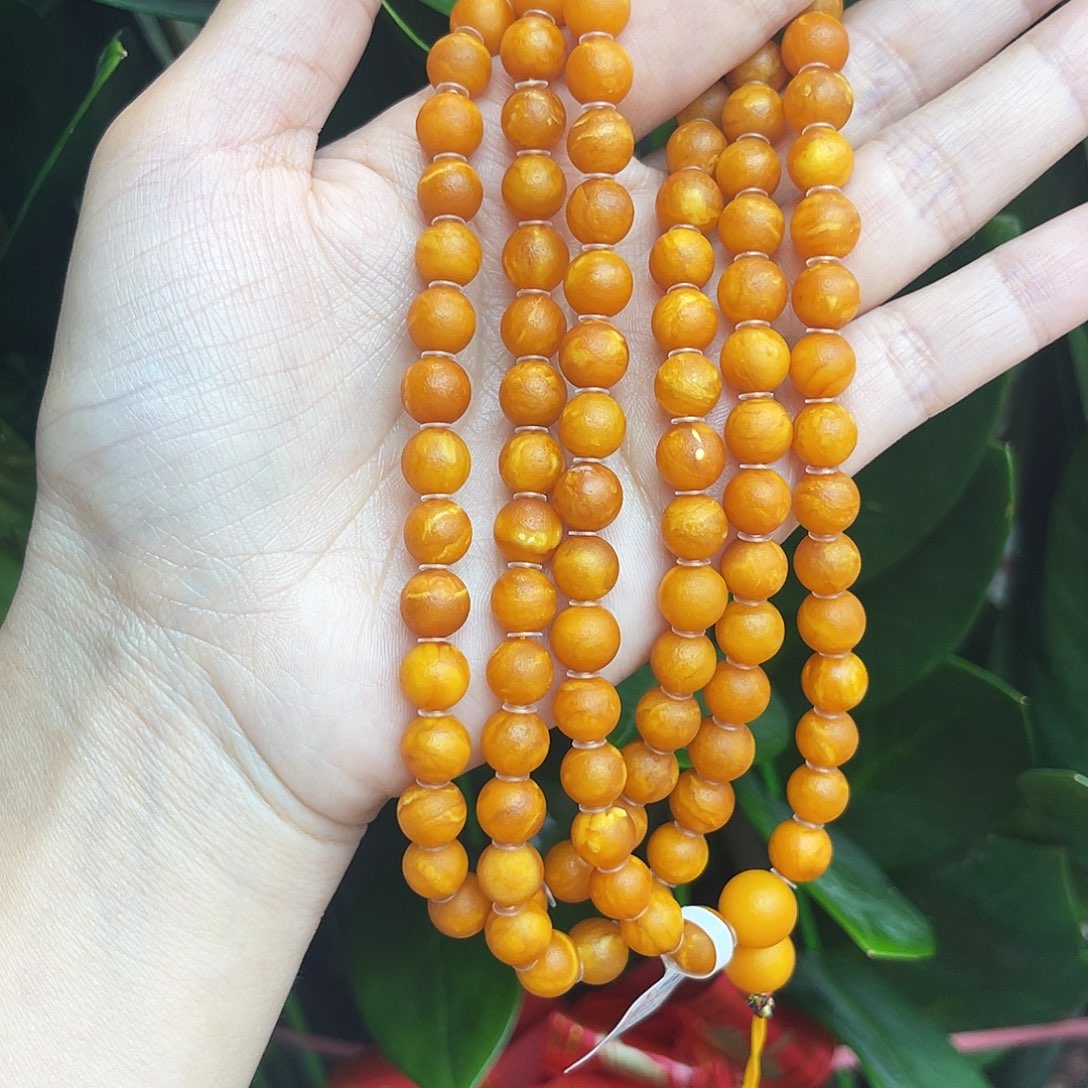 未镶嵌琥珀手链8m108橘皮丹麦蜡