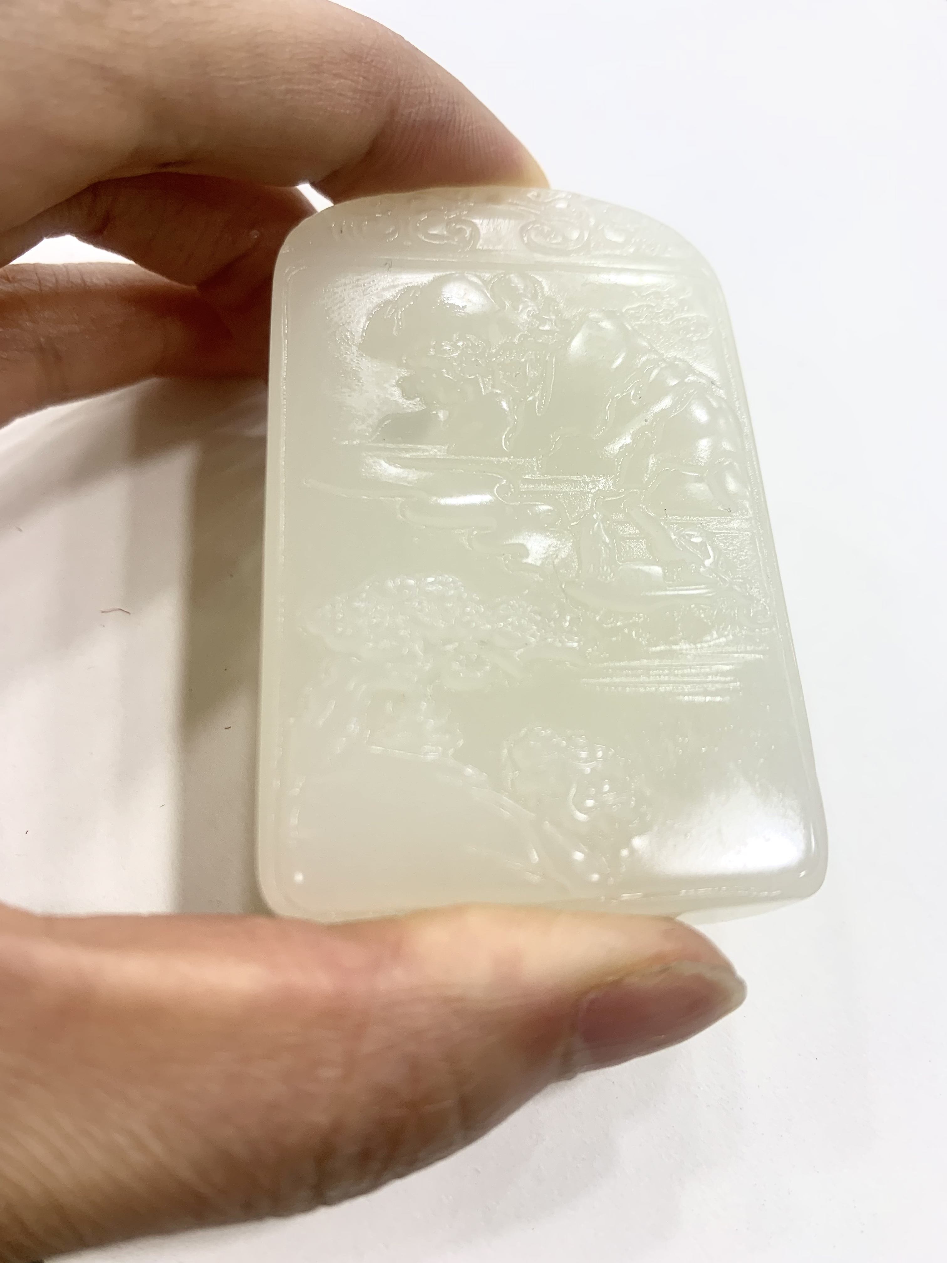油！润！山料青白料山水牌