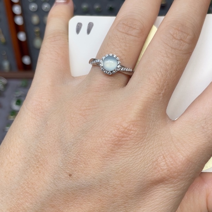 银S925镶嵌戒指翡翠