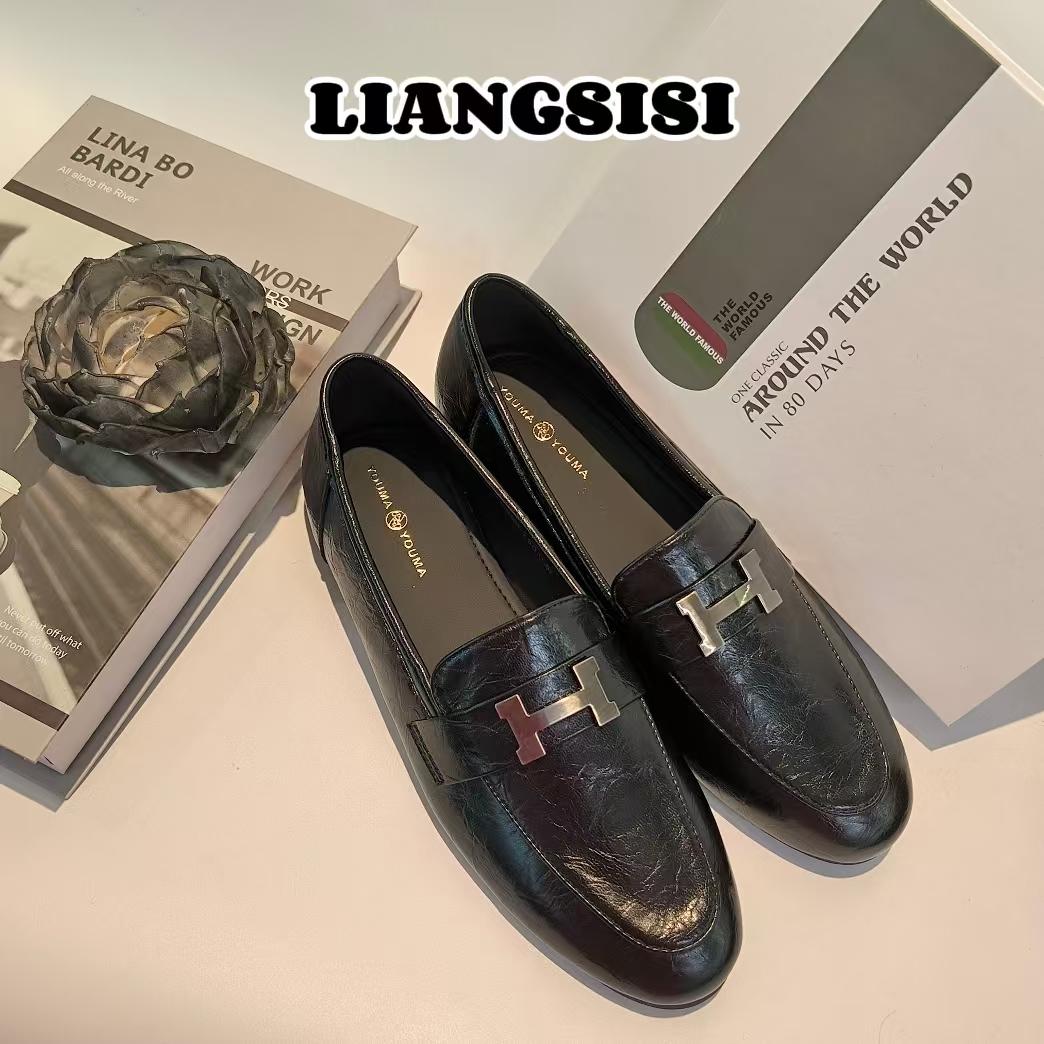 梁思思SHOES【a马皮鞋】2025春季时尚女鞋百搭乐福-A809