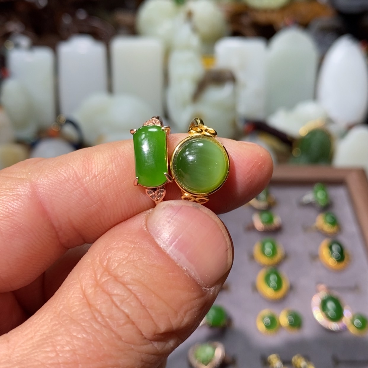 【闪购商品】和田玉吊坠(赠链)银S925镶嵌嘉*