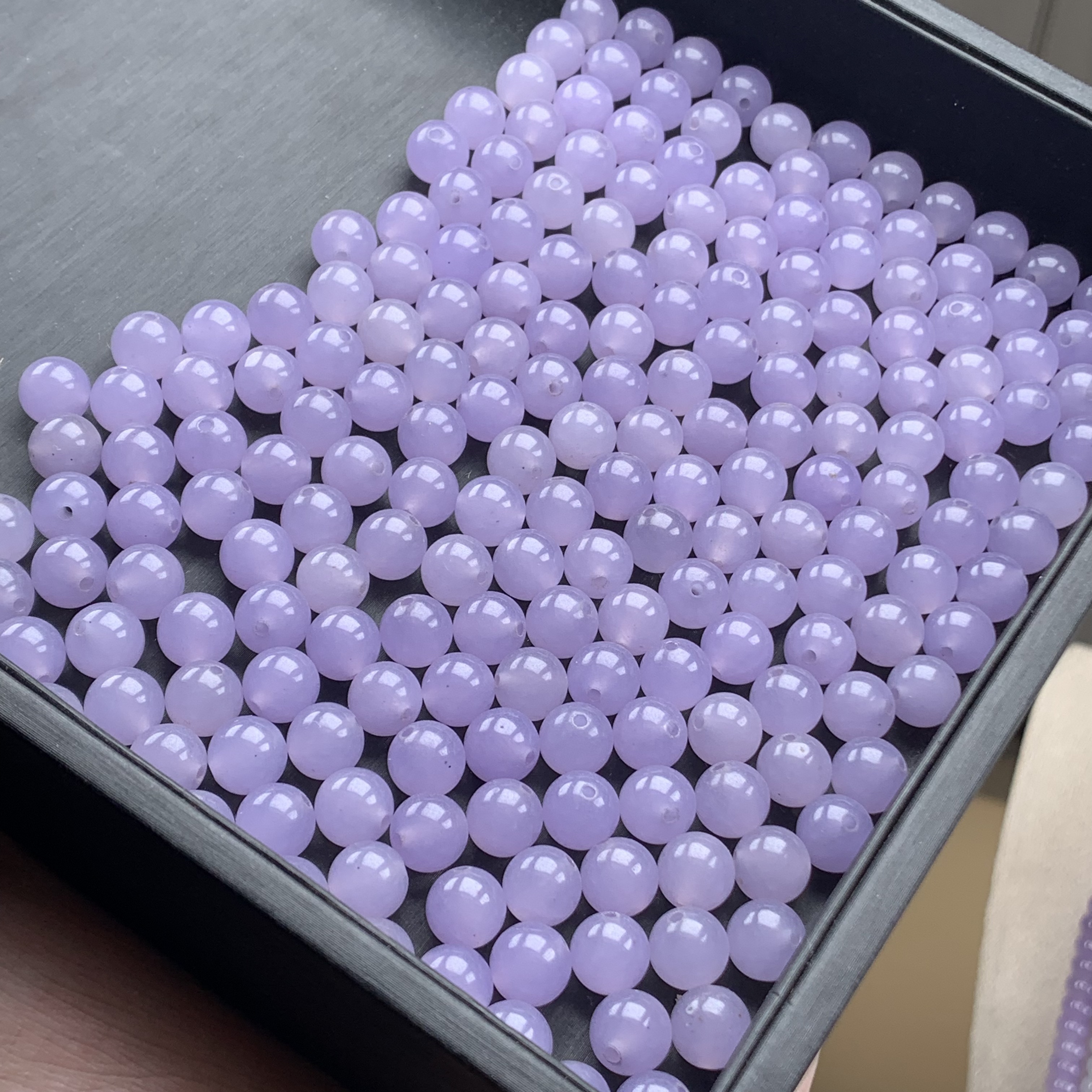 天然缅甸翡翠A货 卡8mm紫珠 多样性发货其1